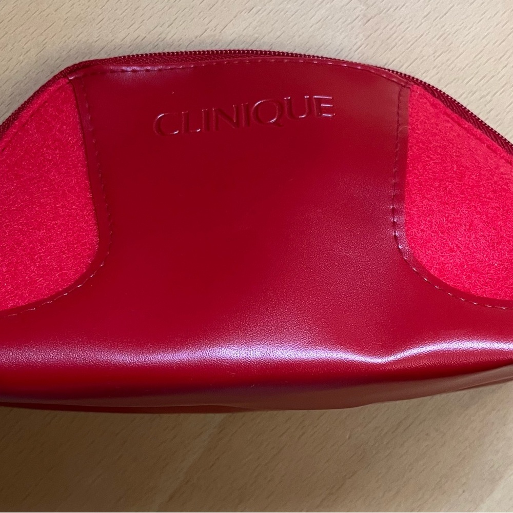 Clinique Bold Red Two Tone Cosmetic Bag